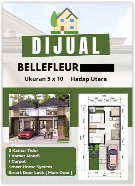 DIJUAL RUMAH BARU CITRA GARDEN SERPONG, CLUSTER BELLE FLEUR, MURAH