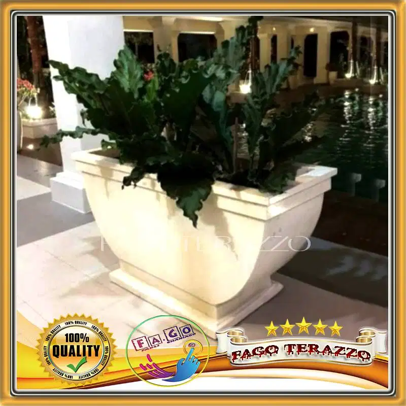 Pot terazzo Pot Tanaman Teraso Mewah dan Estetik Pot Ukir Terrazzo