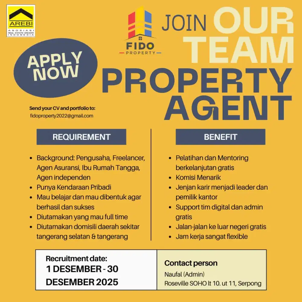 Dicari calon agen properti berprestasi