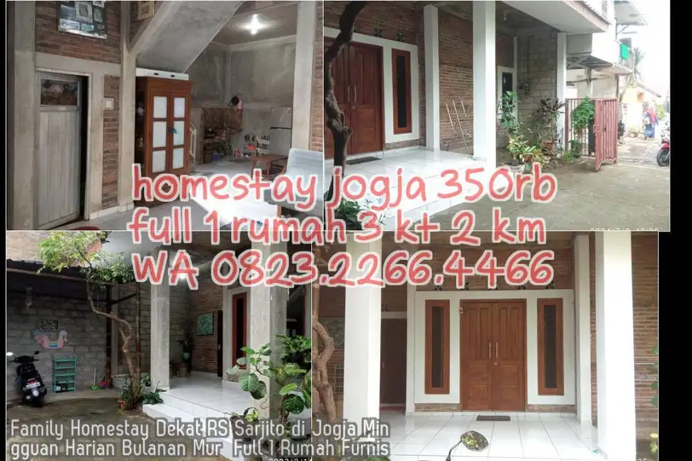 Family Homestay Dekat RS Sarjito di Jogja Mingguan Harian Bulanan Mur