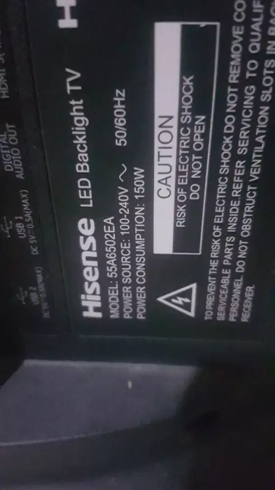 tv android hisense 55 layar pecah
