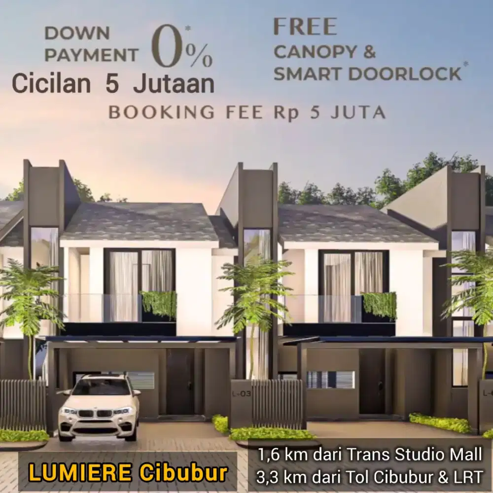 Rumah Terbaru dengan Tanah Terluas Lumiere Cibubur