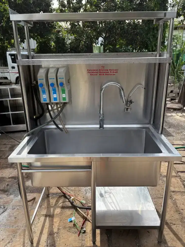 sink 1 lubang jumbo + upper 120x70x85 lubang 100x50x30 upper 120x30x95