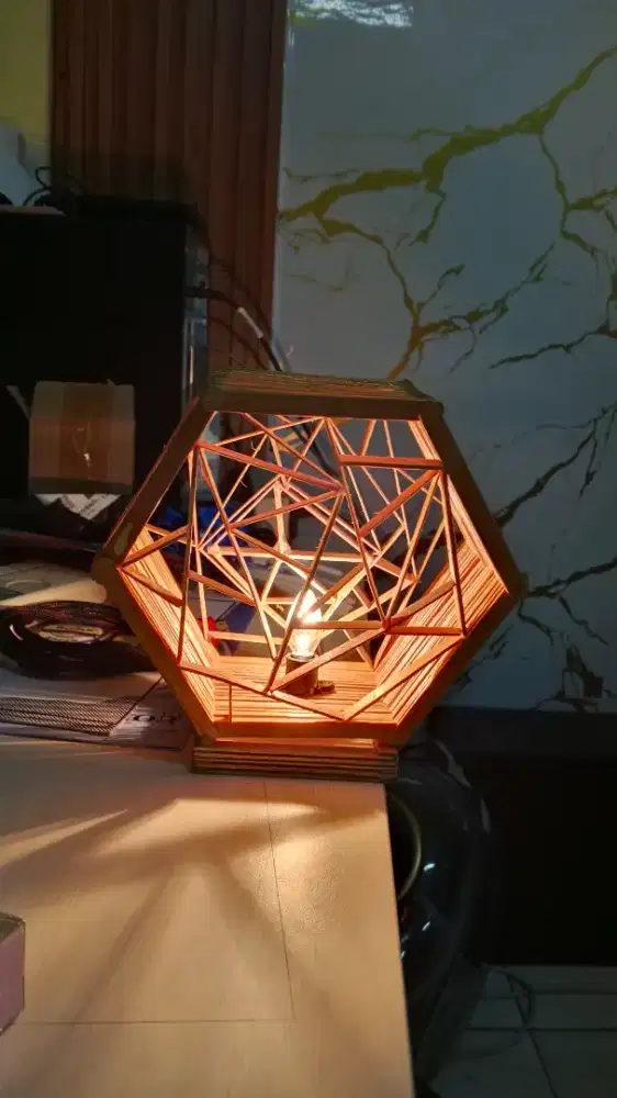 DIY Lampu Hias Hexagonal