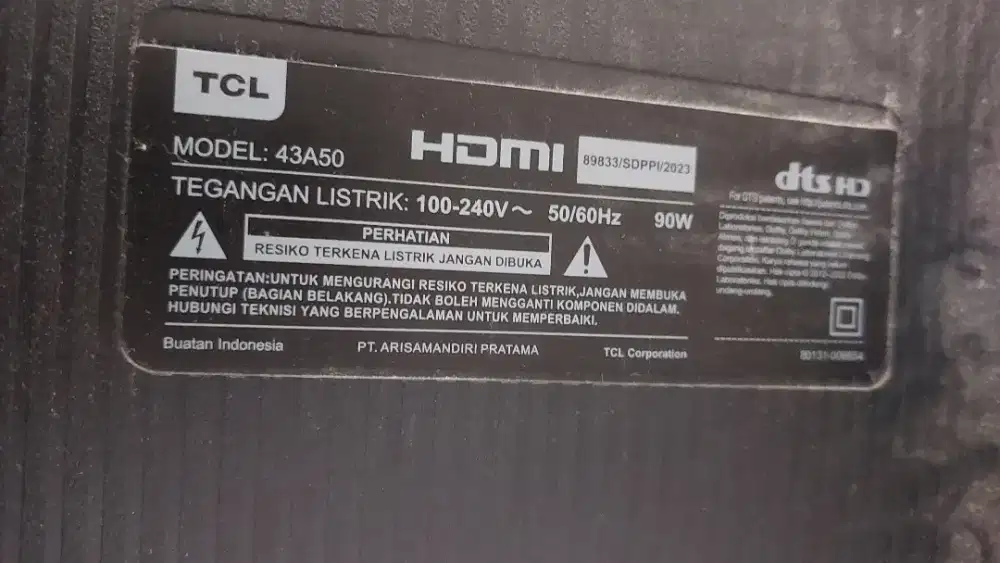 Google TV TCL 43 43A50 BU