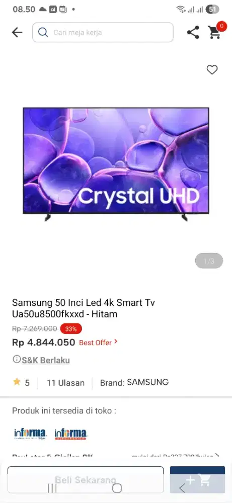Samsung 50 inci led 4k