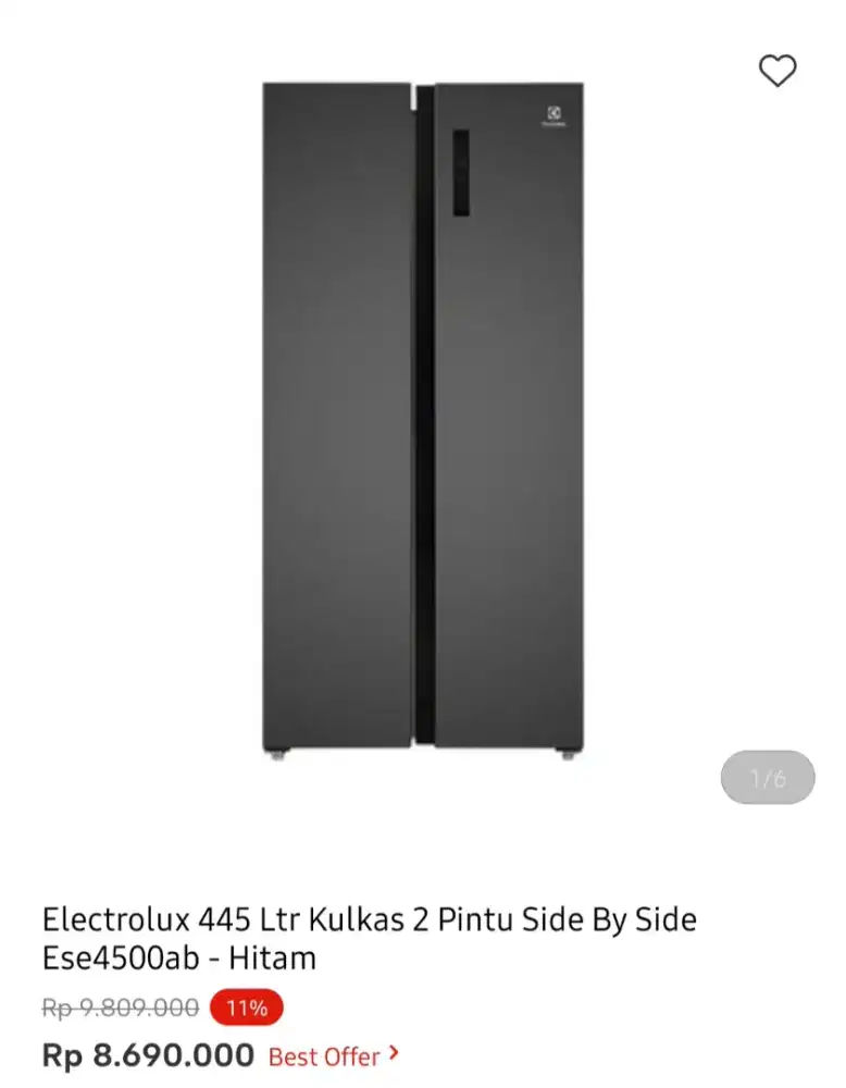 KULKAS SBS ELECTROLUX 445 liter