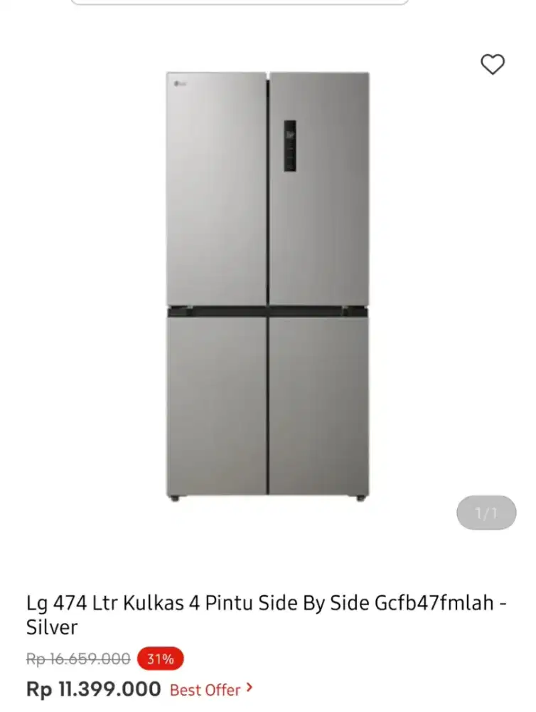 KULKAS 4 PINTU LG 474 liter