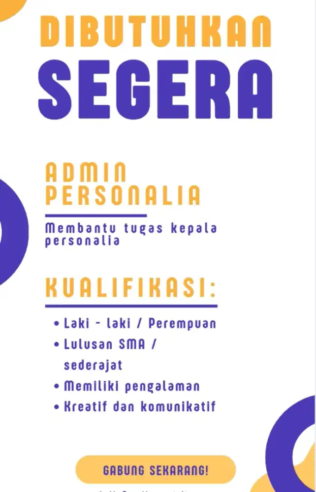 Lowongan kerja admin