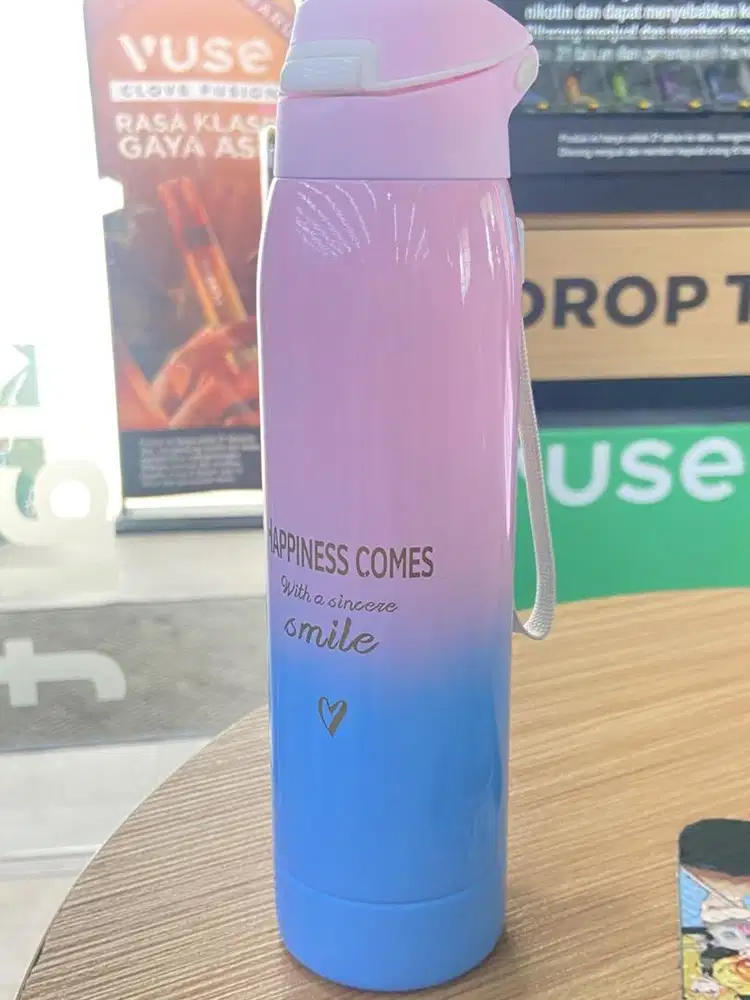 BOTOL MINUM GRADASI PASTEL - HAPPINESS COMES