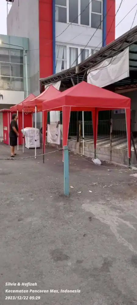 Tersedia tenda stand piramid, untuk bazar/lapak jualan.