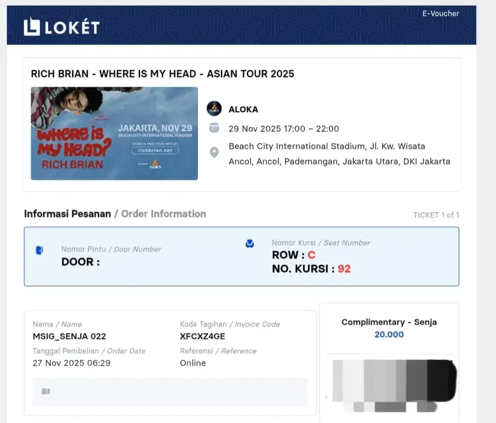 Fs tiket konser RICH BRIAN