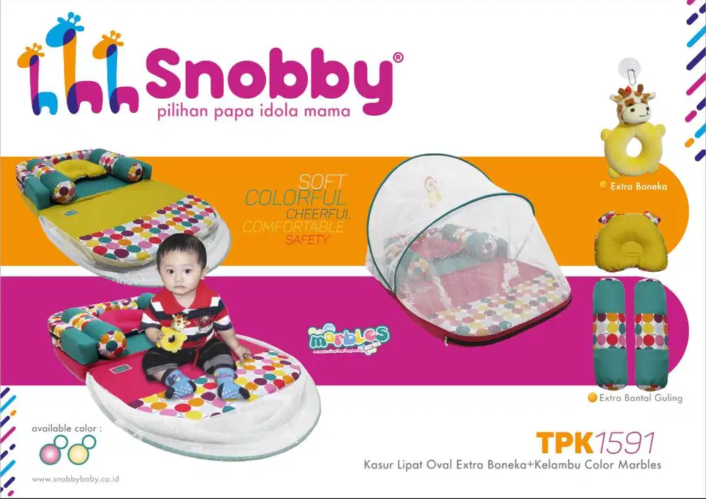 SNOBBY BABY TPK1091KASUR BUSA LIPAT OVAL EXTRA BNK+KLB COLOR MARBLES