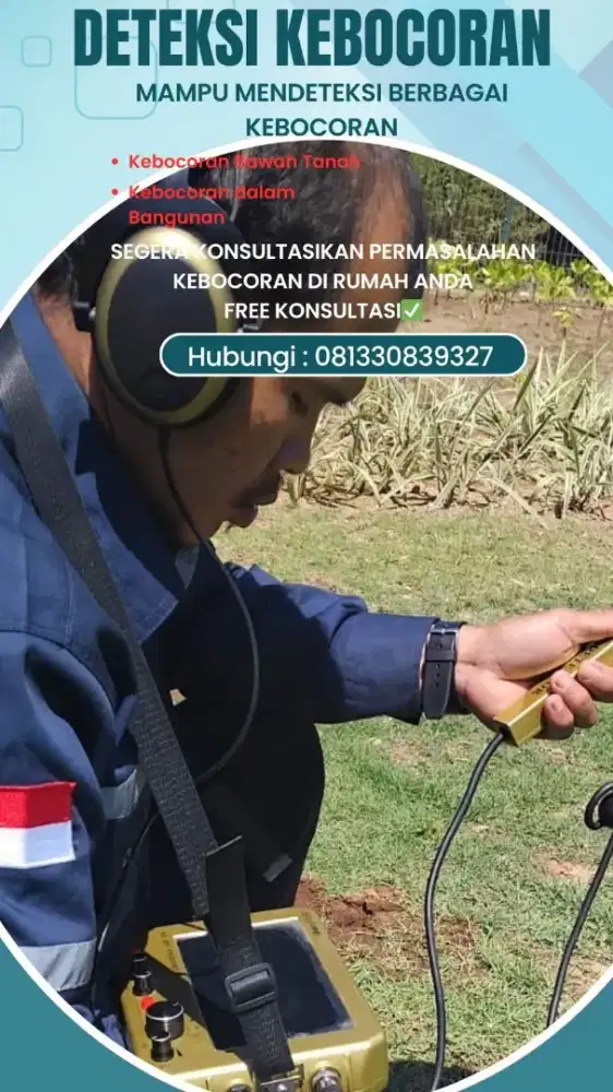 Jasa Deteksi Pipa Bocor bawah tanah akurat 100%