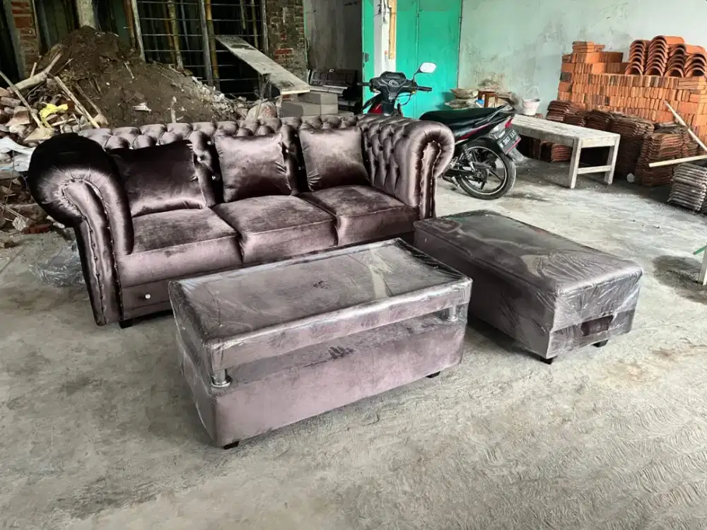 Sofa L Putus/Sofa Kancing Selonjor/Sofa Kancing Sudut