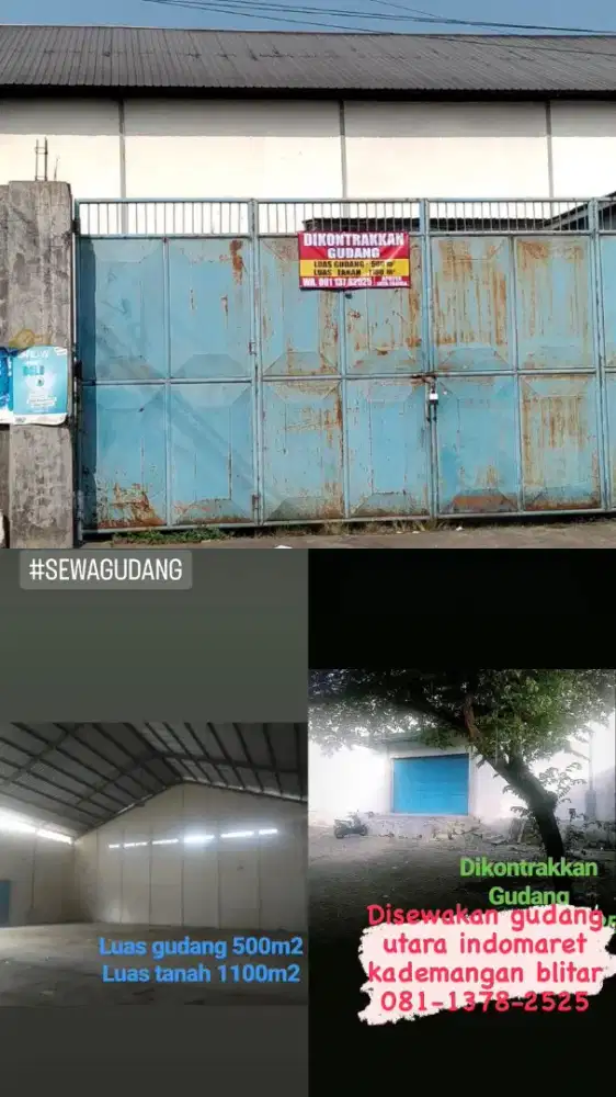 Disewakan dikontrakkan GUDANG di Kademangan Blitar
