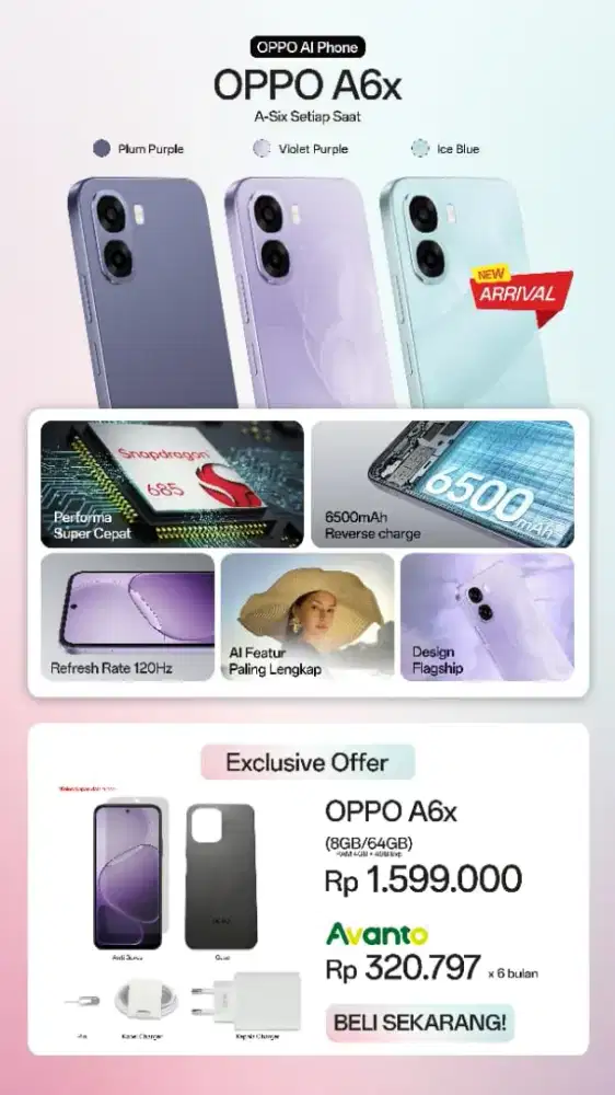 New Opppo A6x 8/64 gb ice blue