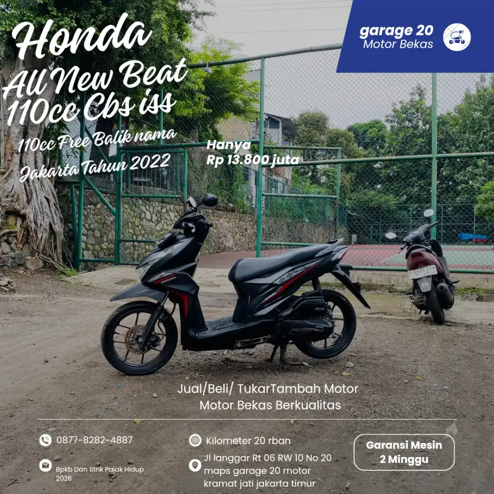 Honda All New Beat 110cc cbs iss Tahun 2022 free balik Nama