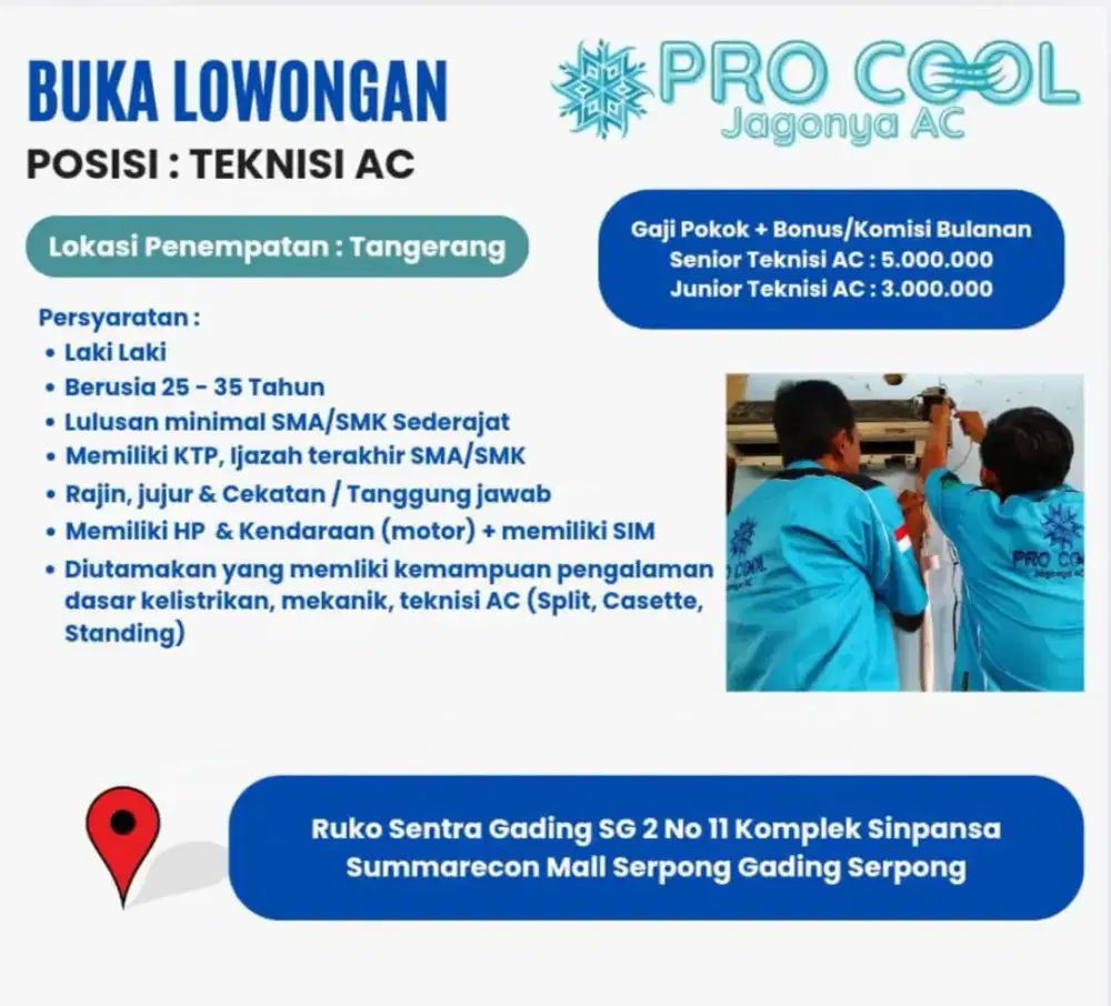 Lowongan Kerja Teknisi AC