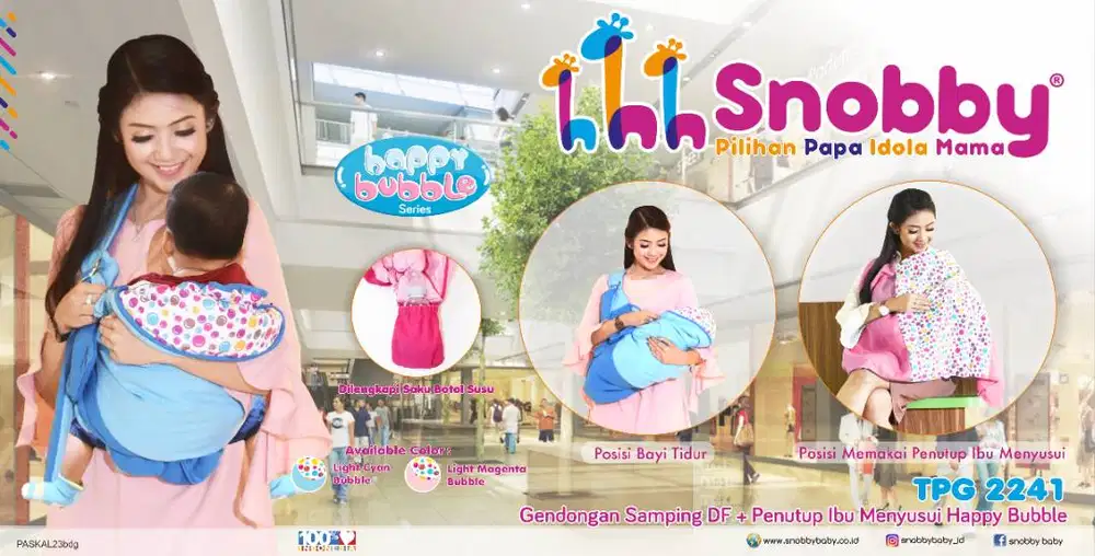 SNOBBY BABY TPG2241GENDONGAN SAMPING DF + PENUTUP IBU MENYUSUI HAPPY B