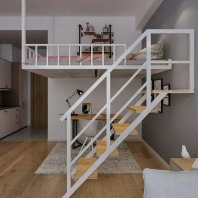 mezanin indoor pijakan tangga kayu bergaransi