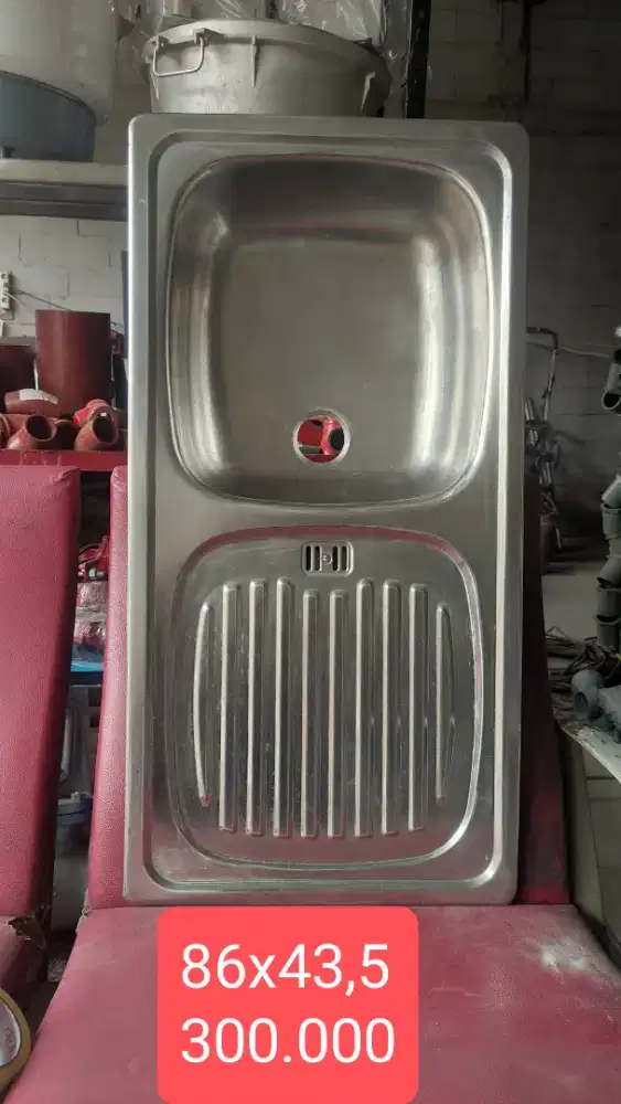 WESTAFEL SINK STAINLESS UKURAN 86x43,5x13 BEKAS SEKEN