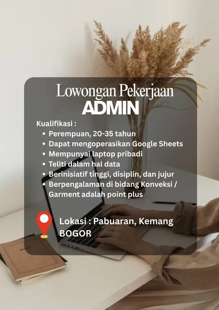LOWONGAN PEKERJAAN ADMIN