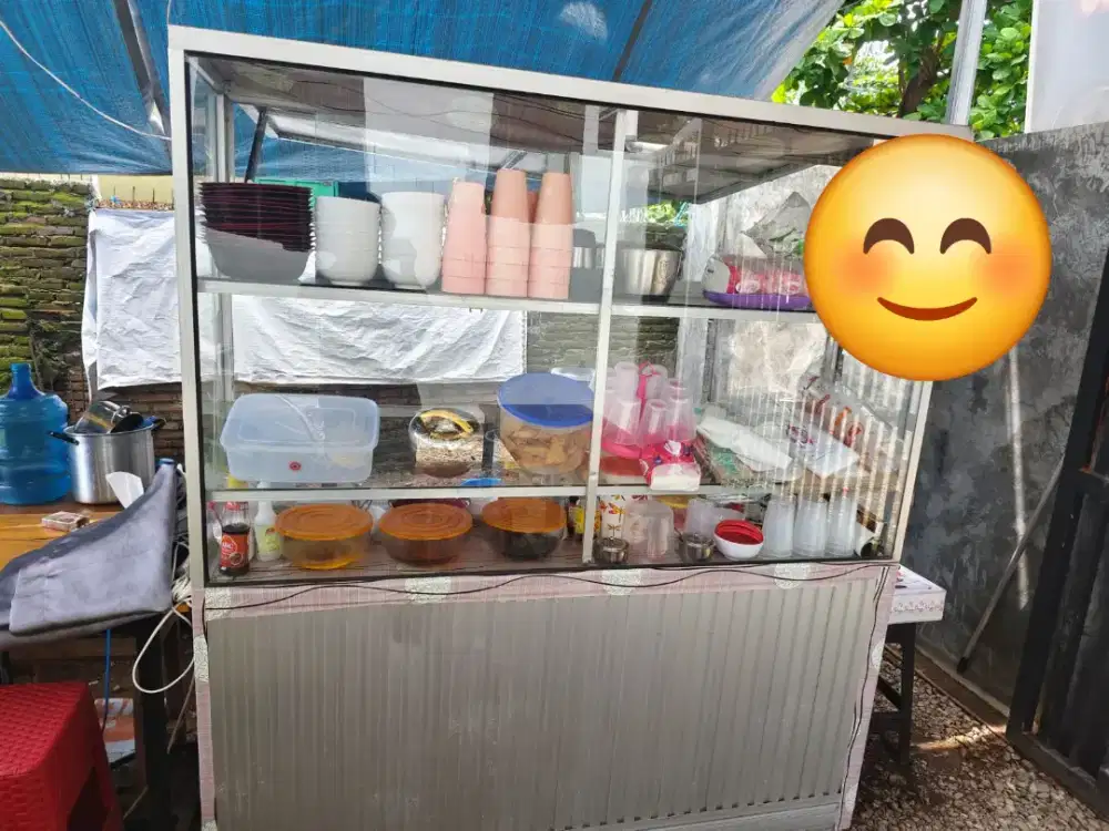 Etalase Gerobak Jualan Serbaguna – Cocok untuk UMKM, Kaki Lima, Booth