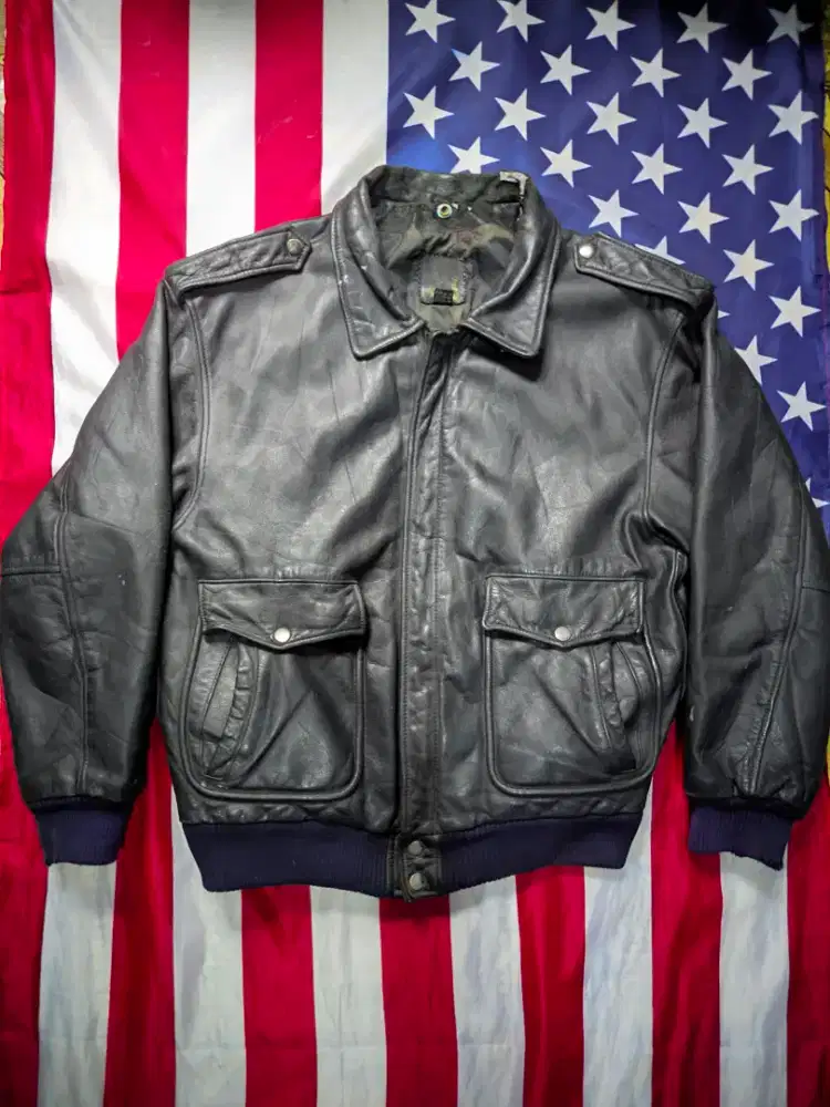 Jaket pilot type a-2 kulit tebal 2kg