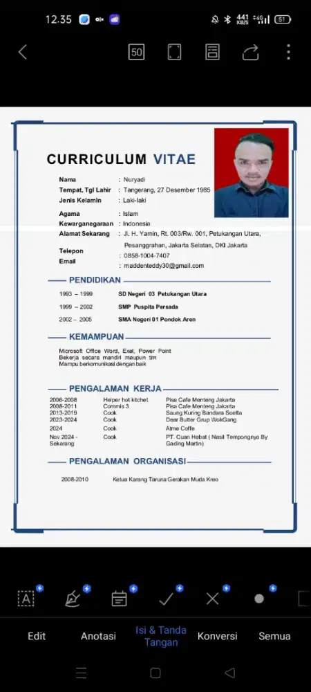 Mencari pekerjaan d bidang f n' b