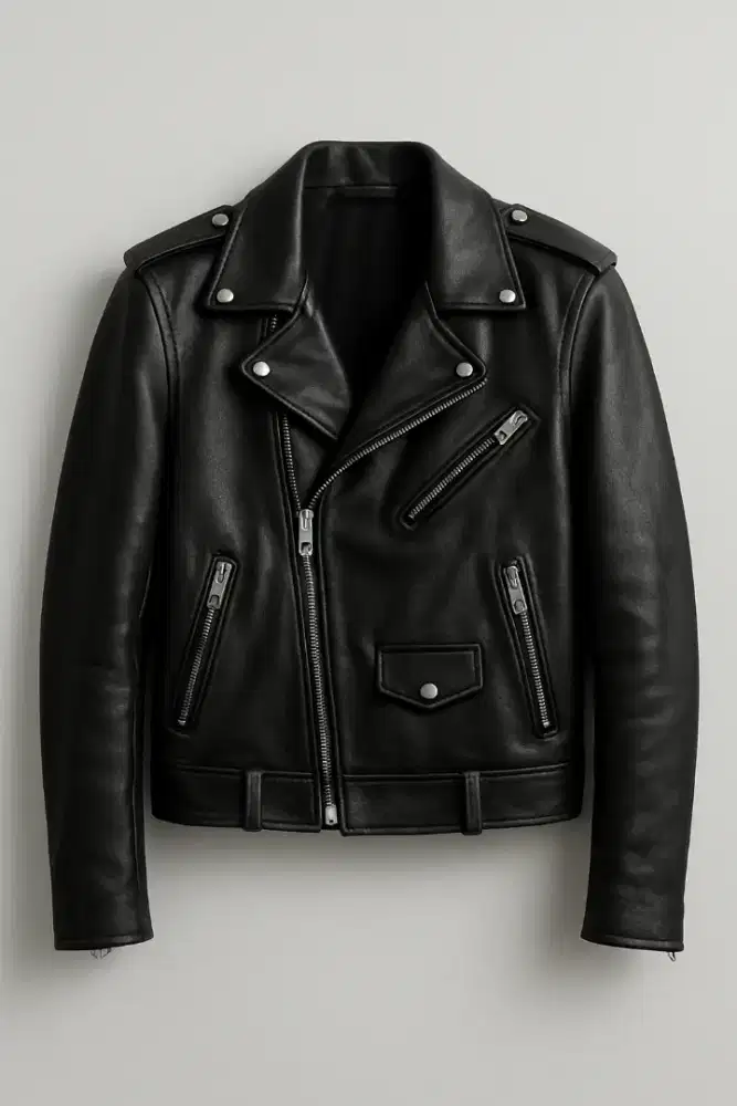 jaket kulit hitam