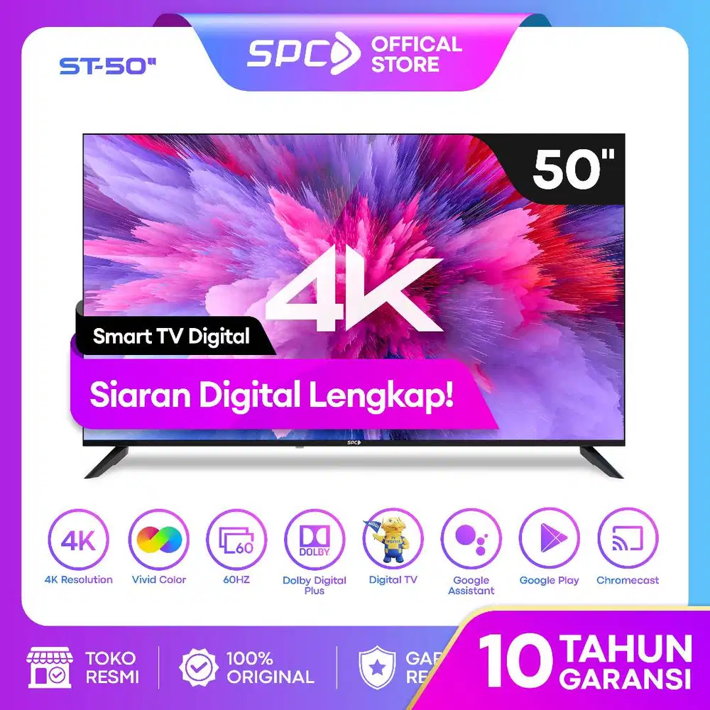 SPC GOOGLE TV 50 INCH 4K QLED - ST 50 FREE BRACKET