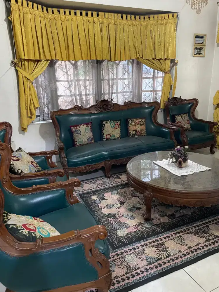 Kursi dan meja tamu ukuran jati asli
