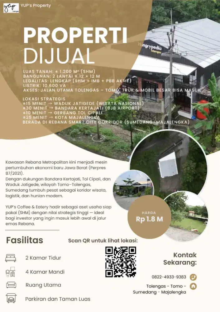 YUP's Aset Komersial 1.200 m² dekat BIJB dan Waduk Jatigede.