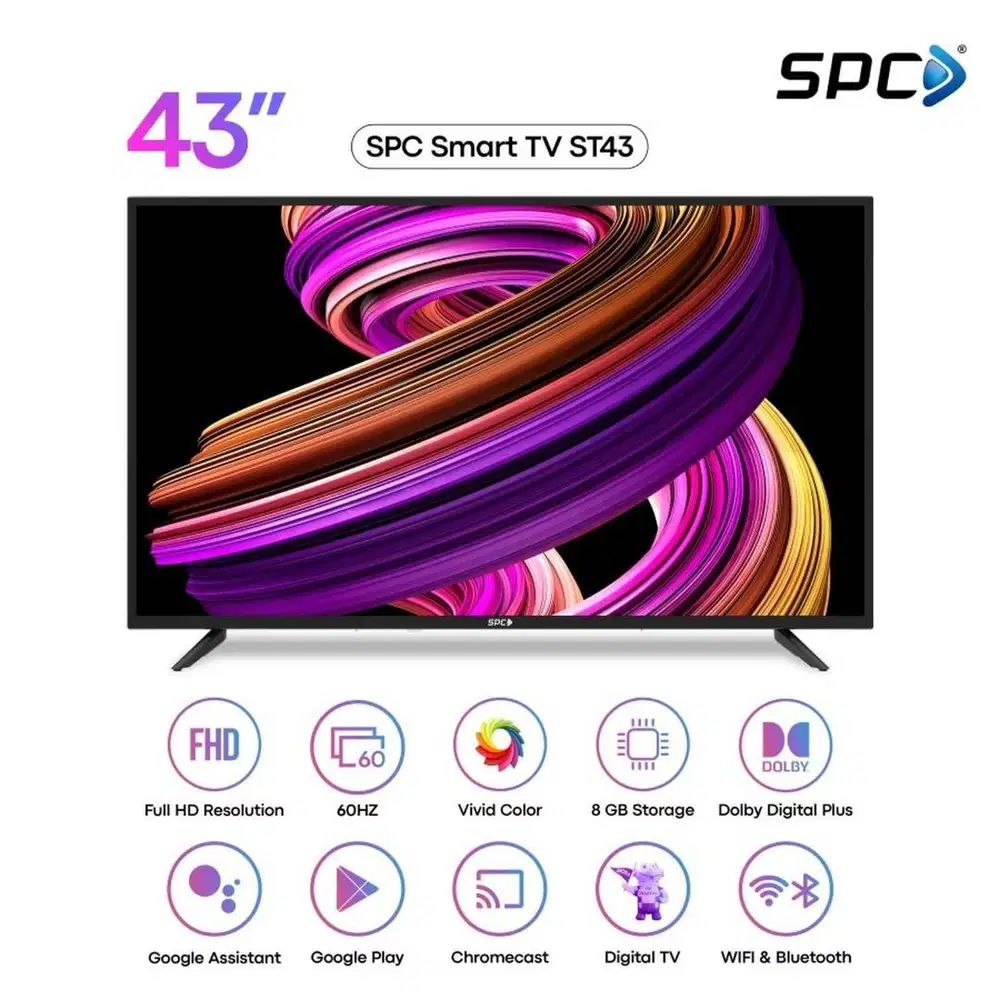 SPC GOOGLE TV 43 INCH FHD QLED - ST 43 FREE BRACKET