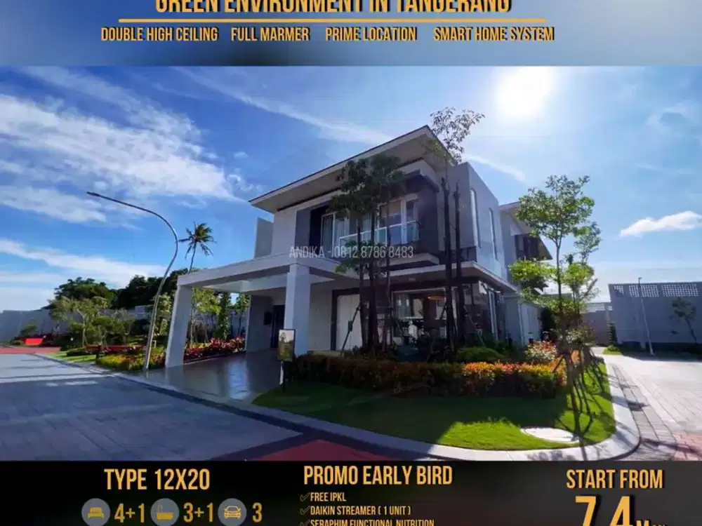 RUMAH MEWAH 2 LANTAI DOUBLE HIGH CEILING DI GADING SERPONG