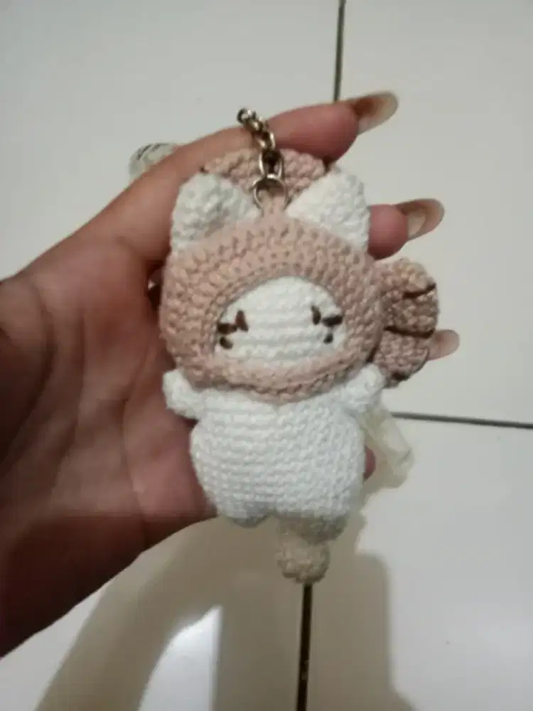 keychain kucing rajut - handmade DIY