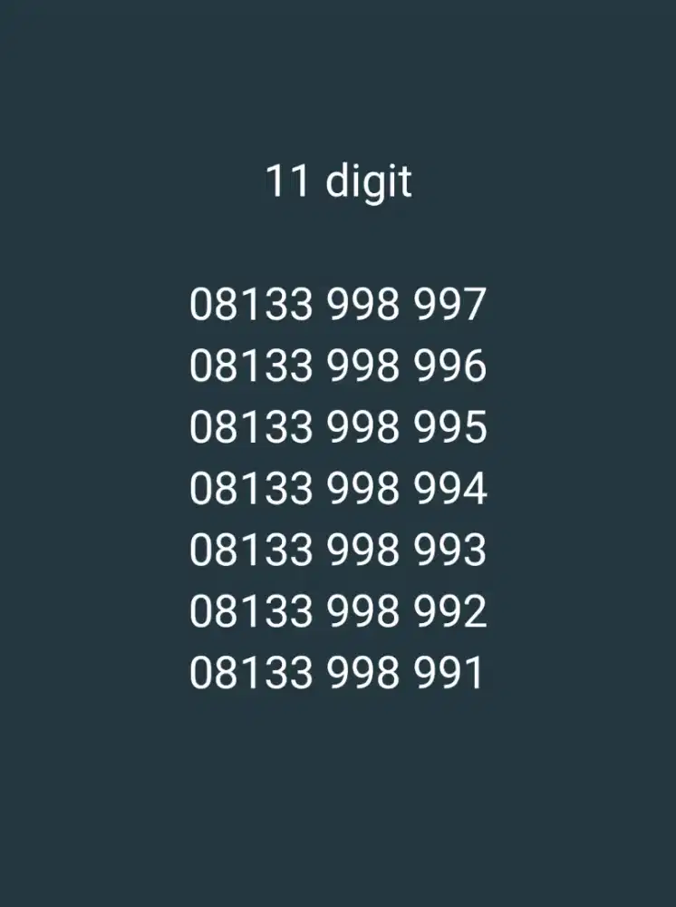 Nomer cantik simpati 11 digit
