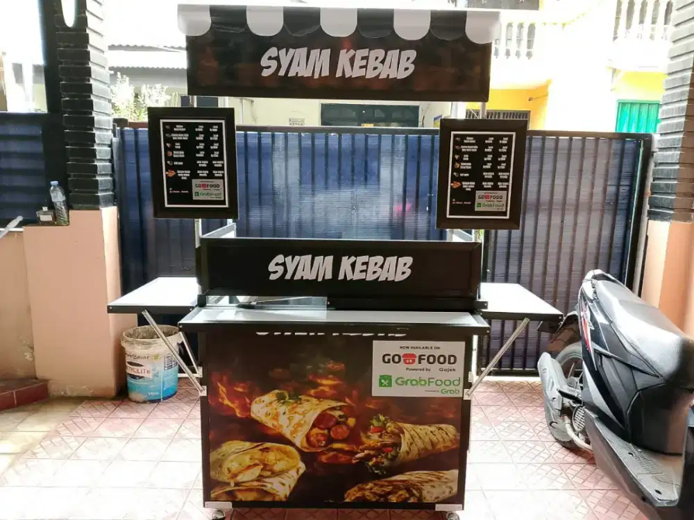 Dijual Gerobak kebab lengkap no minus