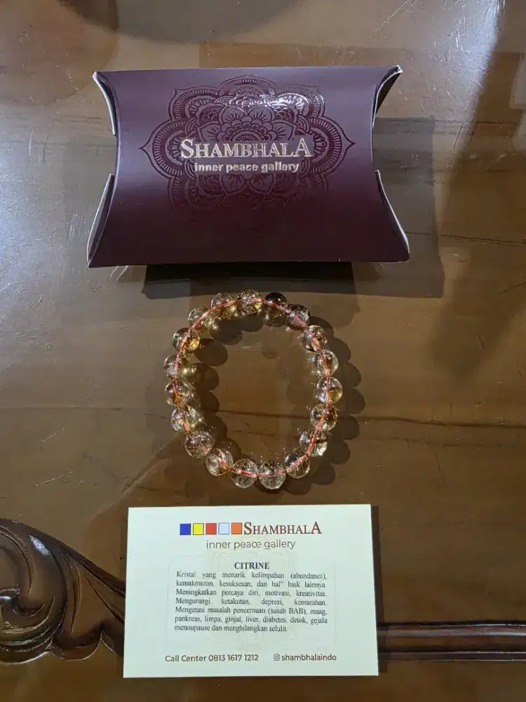 gelang batu citrine shambala