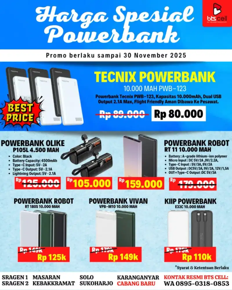 Promo powerbank BTS CELL