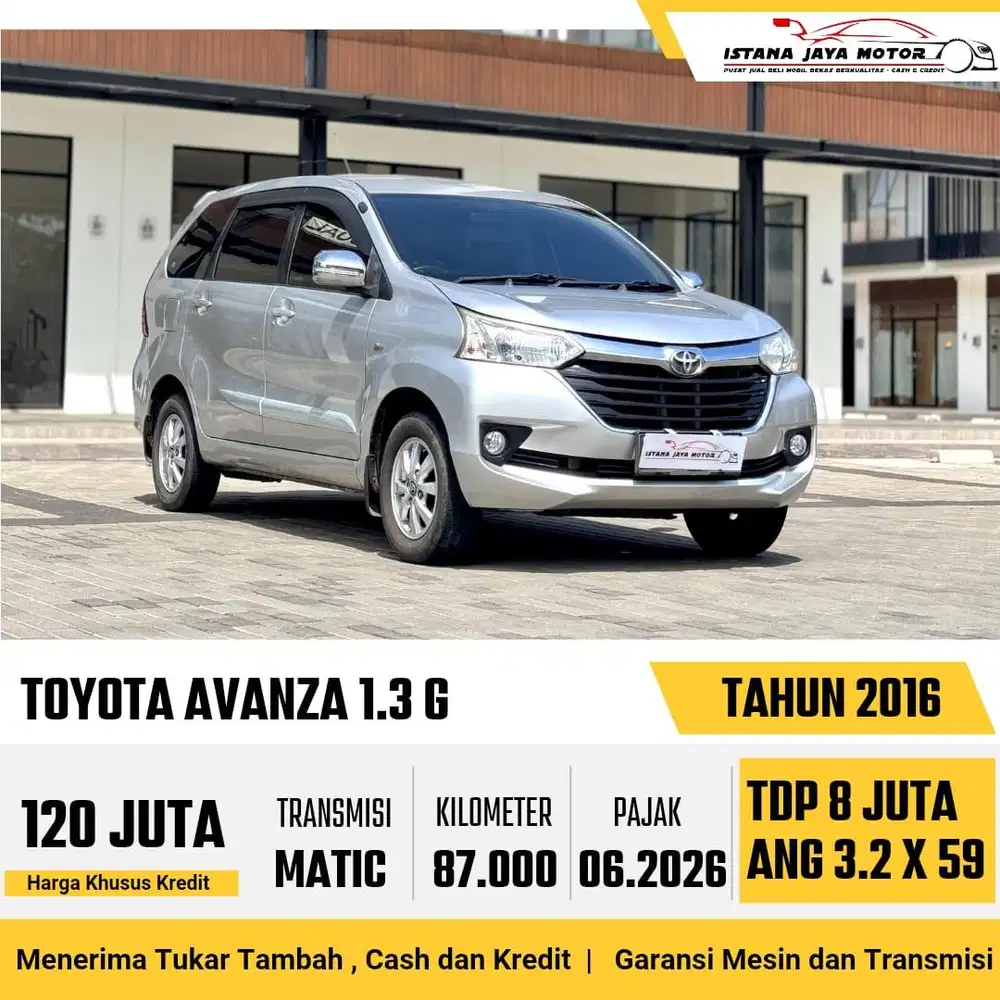 TOYOTA AVANZA 1.3 G AT NIK 2016 SILVER