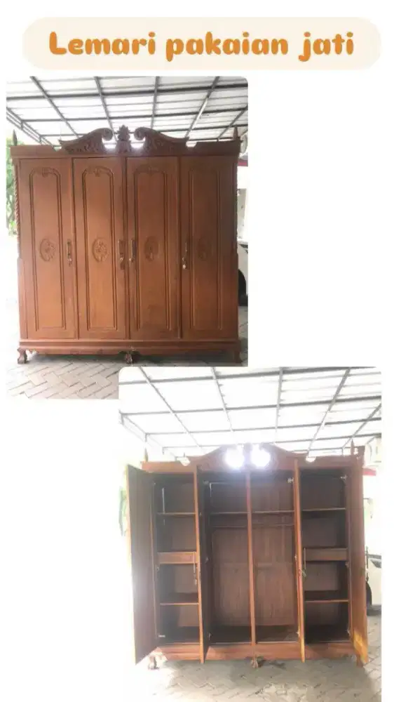 Lemari pakaian jati