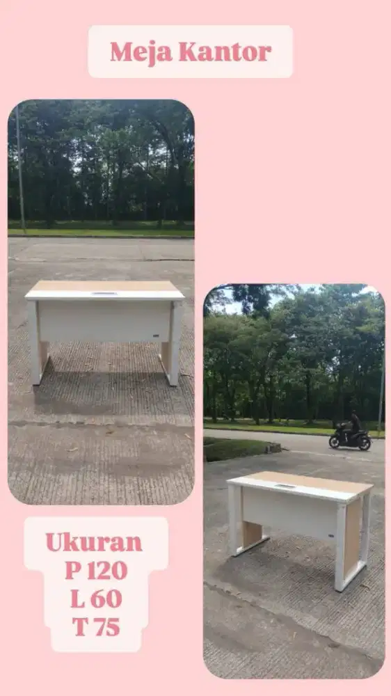Meja kantor tebal putih