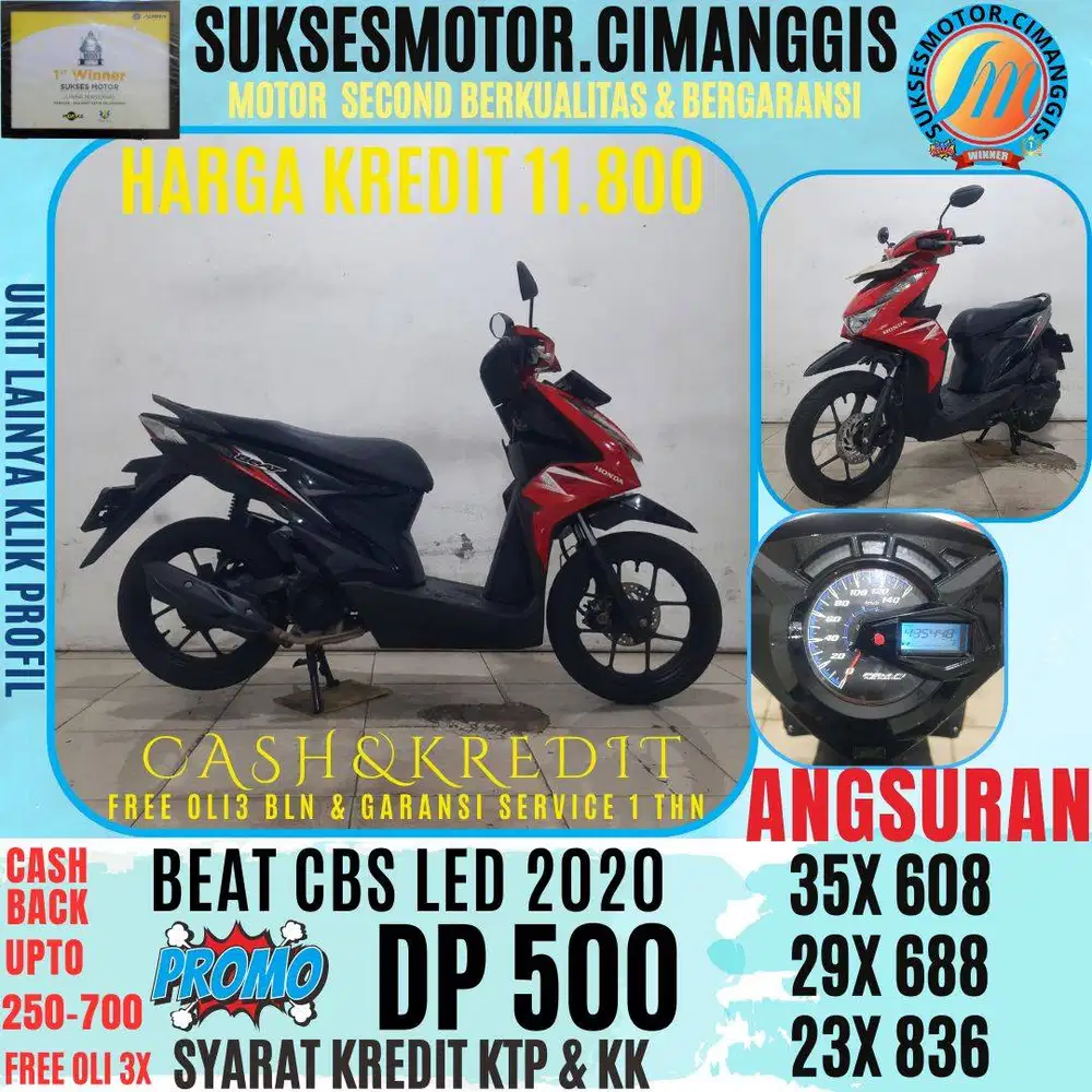 DP 500 BEAT CBS LED BERGARANSI, CASHBACK 700 RIBUAN FREE OLI 3 BLN