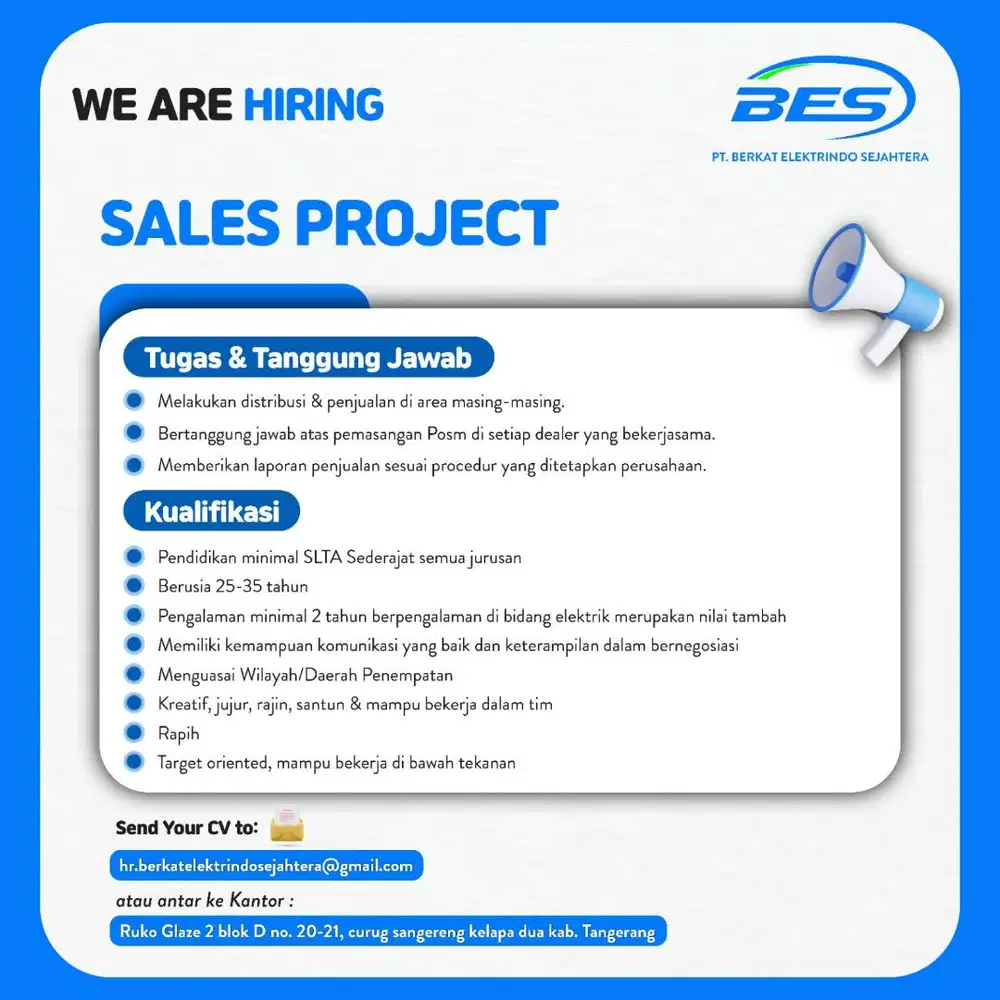 Lowongan Sales Supervisor