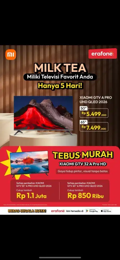 Beli TV bisa tebus murah TV