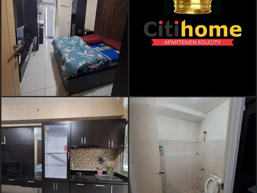 menyewakan apartemen educity 1br bulanan bycitihome