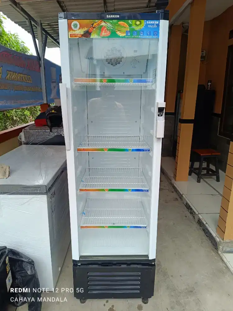 Sanken show case jumbo 5 tahap 290 liter like new