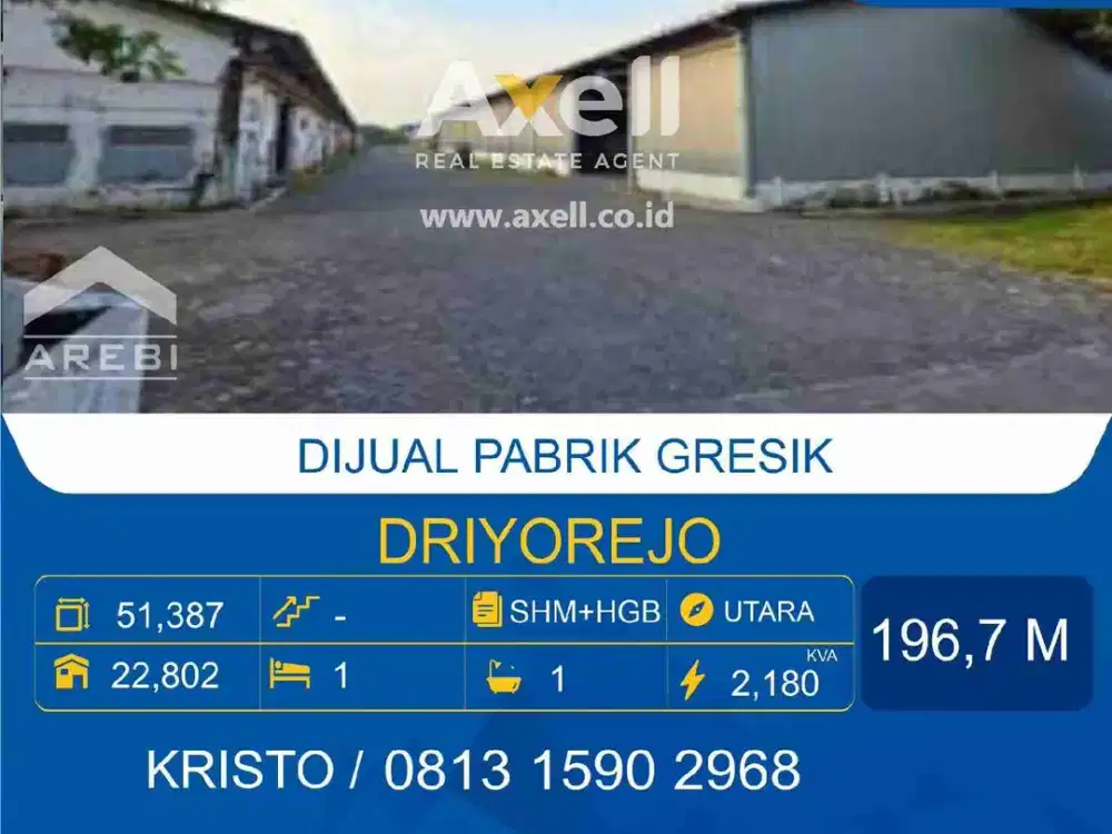 Pabrik Driyorejo Gresik Dijual